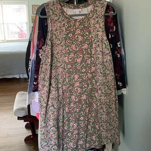 J. Jill sleeveless floral dress with pockets size Large